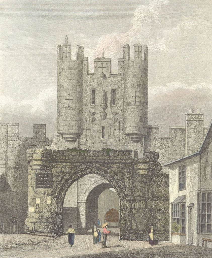 YORKS. Mickle gate bar-York. Westall c1833 old antique vintage print picture